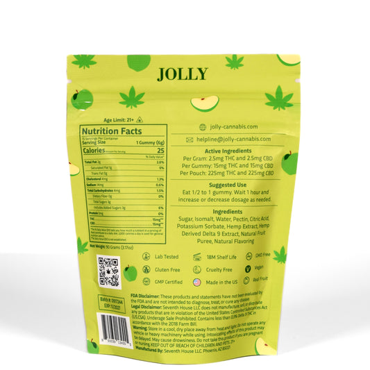 15mg (15ct) Sour Apple Vegan Gummies