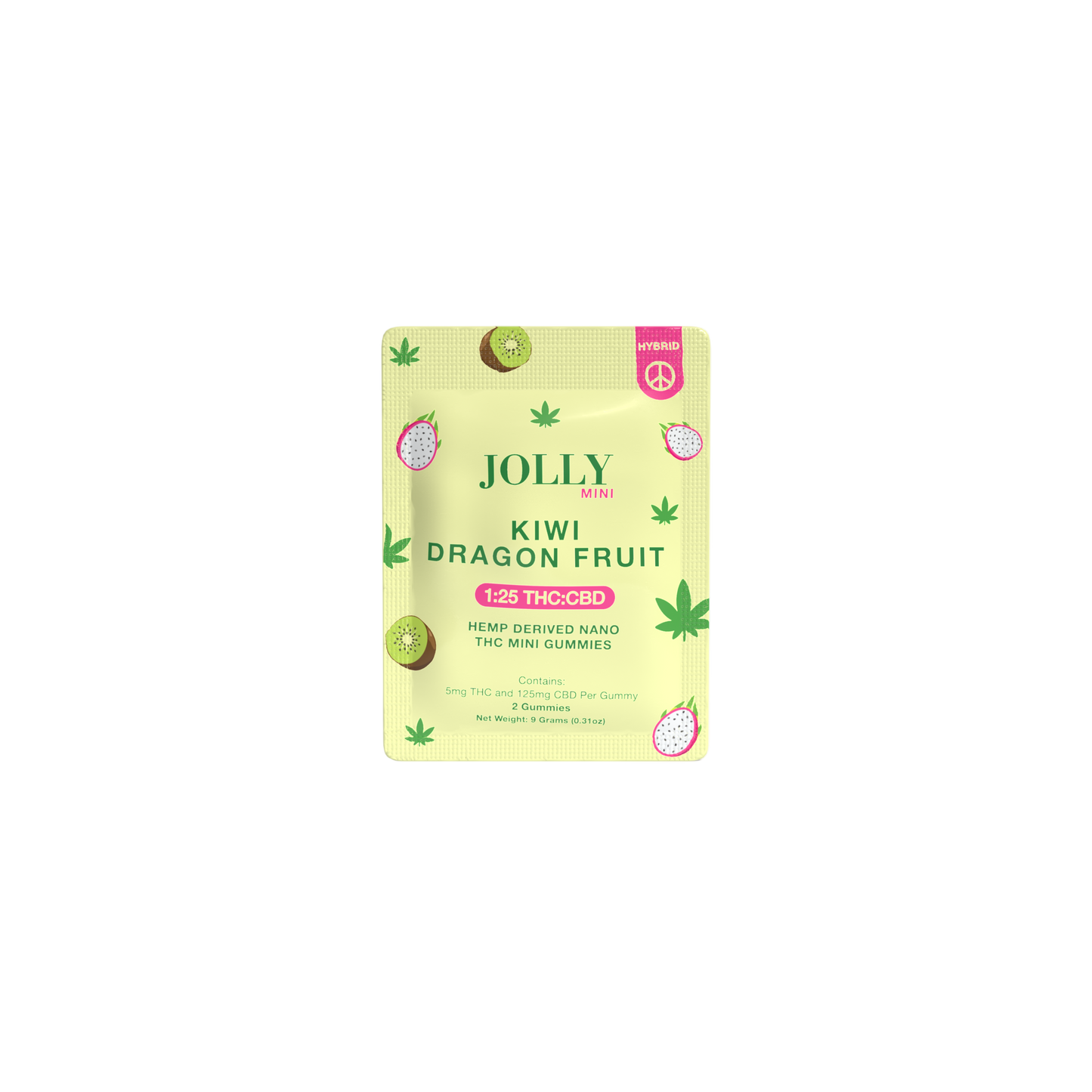 5mg (2ct) Kiwi Dragon Fruit (Hybrid) Vegan Gummies