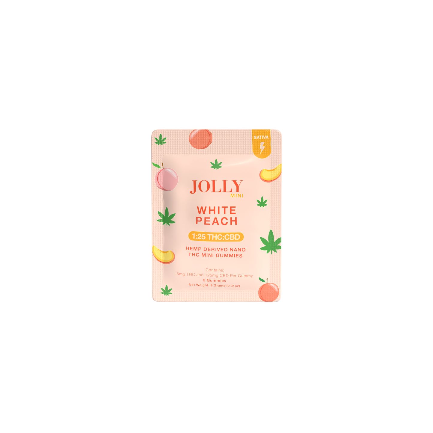 5mg (2ct) White Peach (Sativa) Vegan Gummies