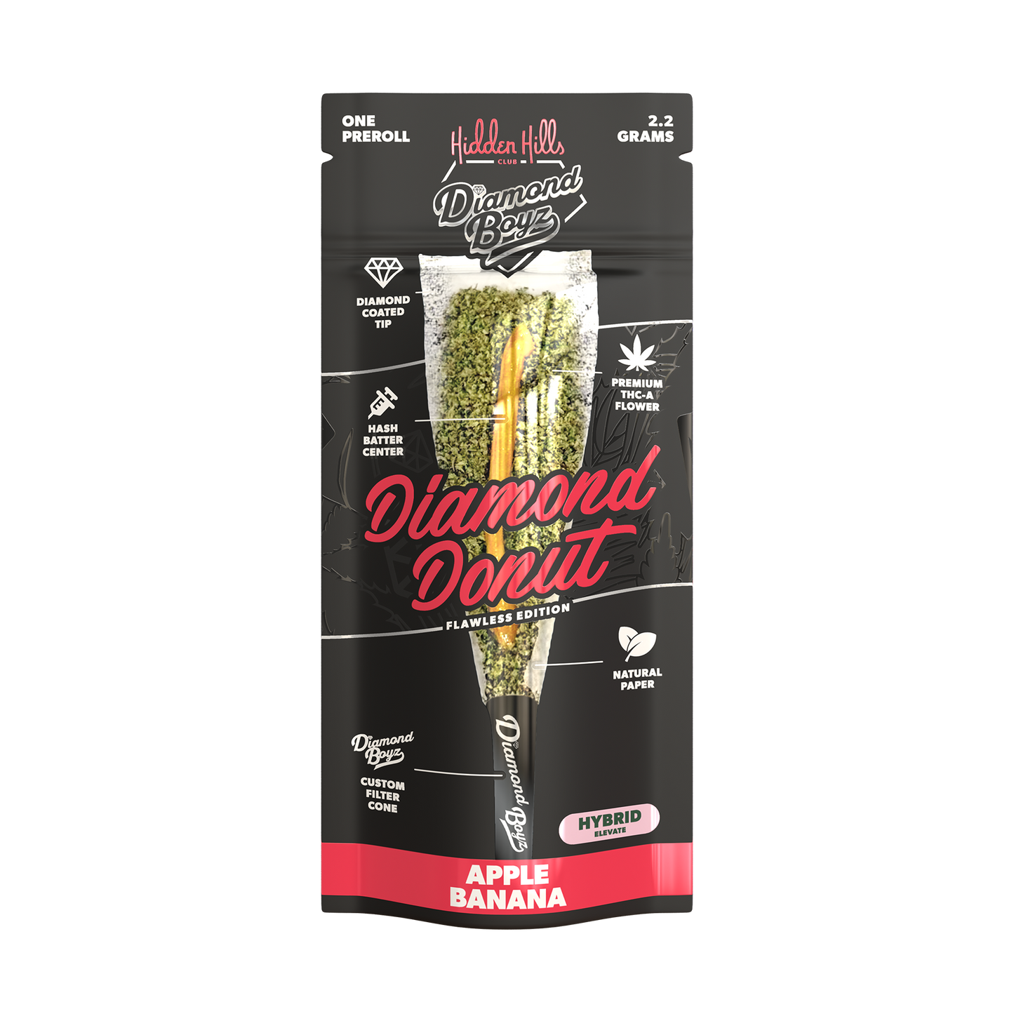2.2G Diamond Donut | Apple Banana | Hybrid Pre-Roll