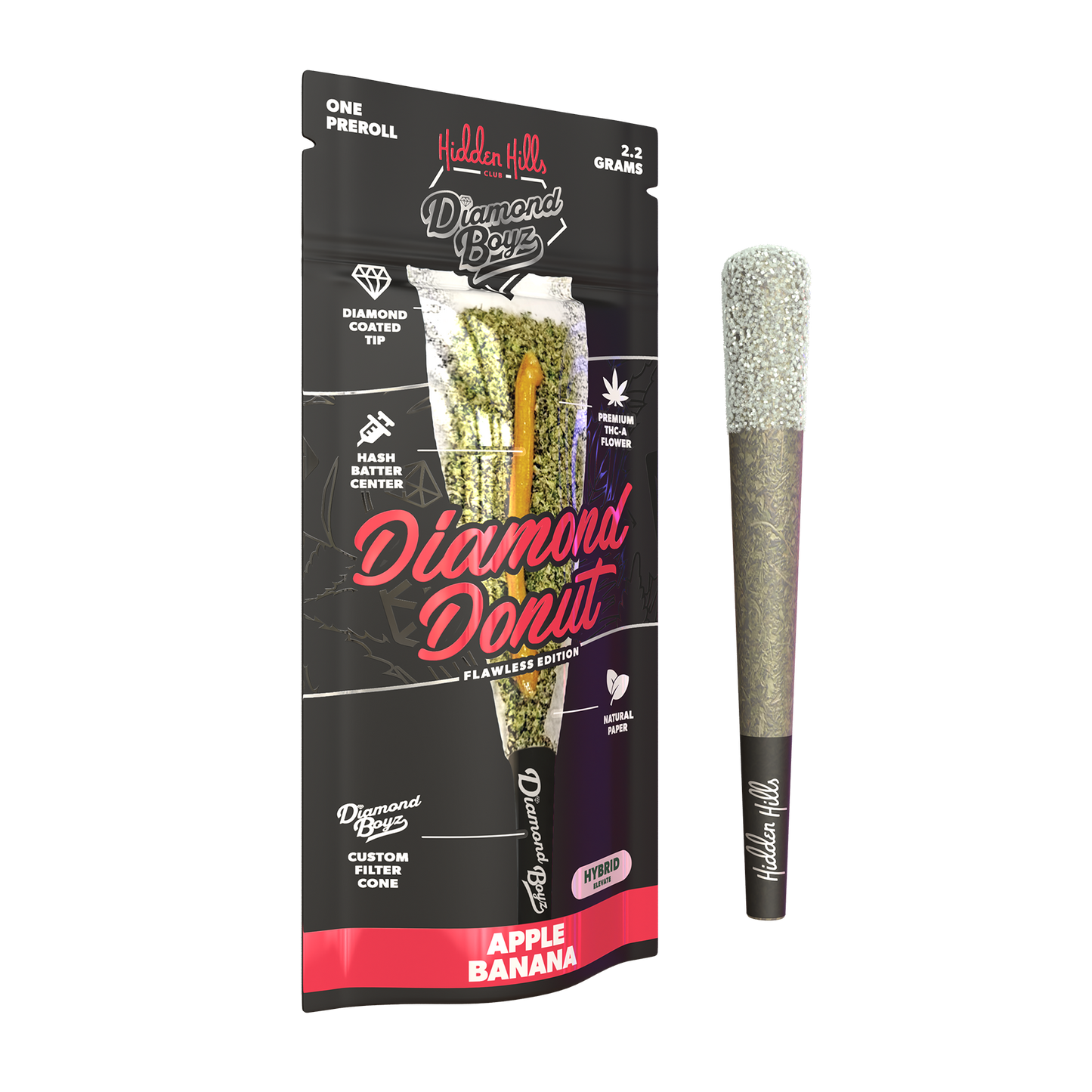 2.2G Diamond Donut | Apple Banana | Hybrid Pre-Roll