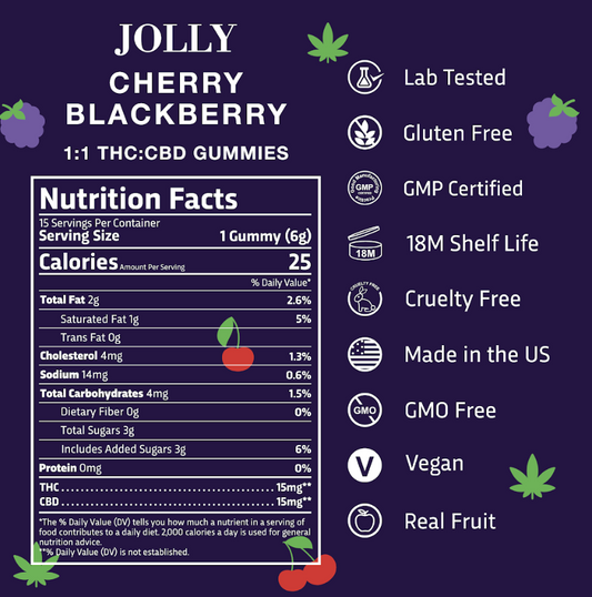 15mg (2ct) Cherry Blackberry Vegan Gummies