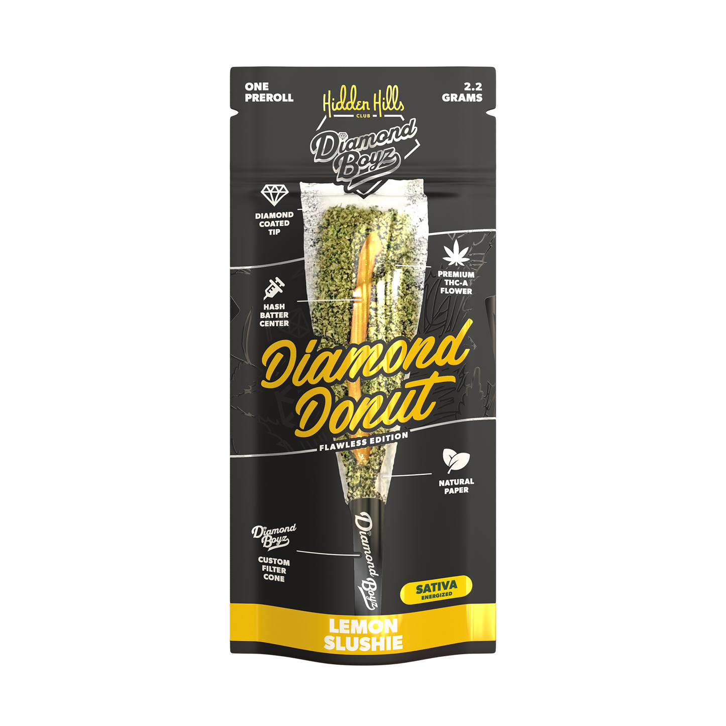 2.2G Diamond Donut | Lemon Slushie | Sativa Pre-Roll