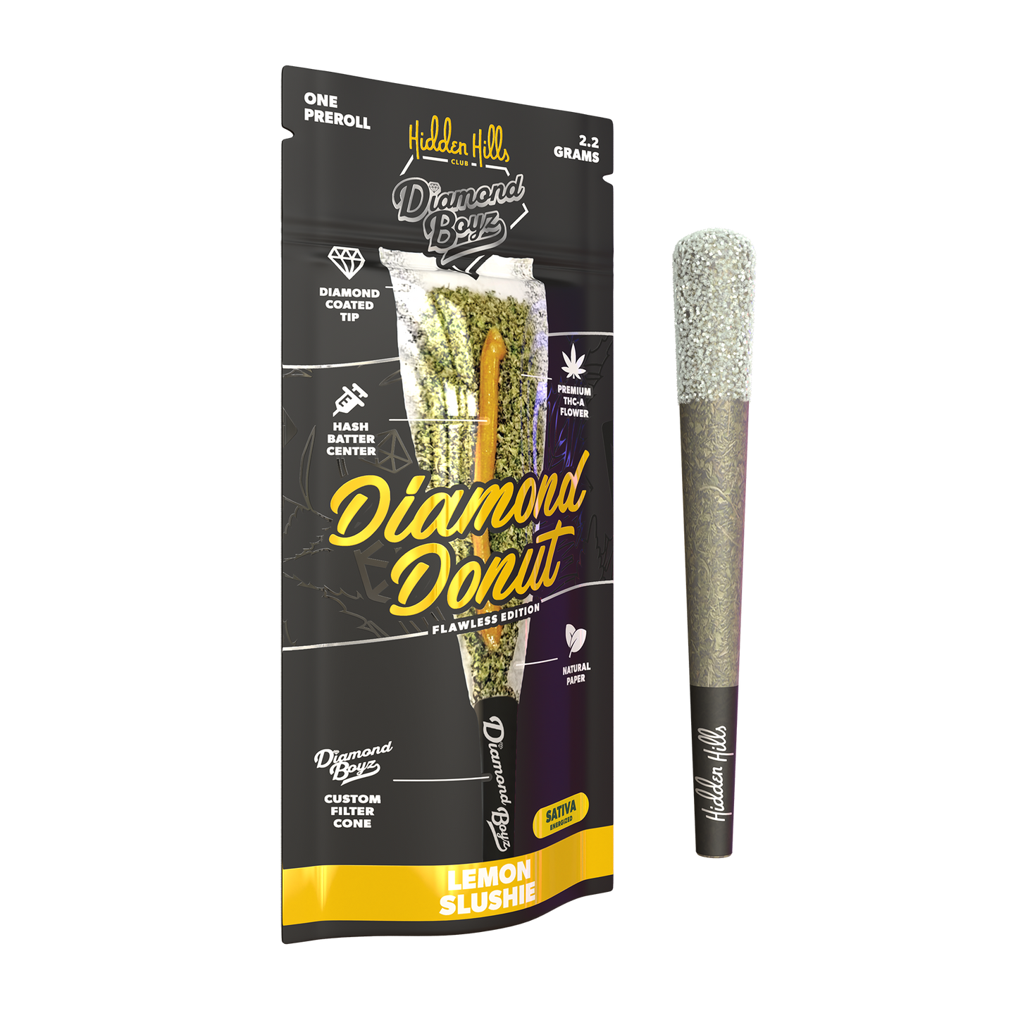 2.2G Diamond Donut | Lemon Slushie | Sativa Pre-Roll