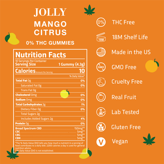 CBD Mango Citrus Vegan Gummies
