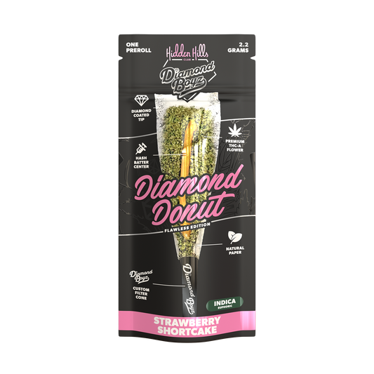 2.2G Diamond Donut | Strawberry Shortcake | Indica Pre-Roll