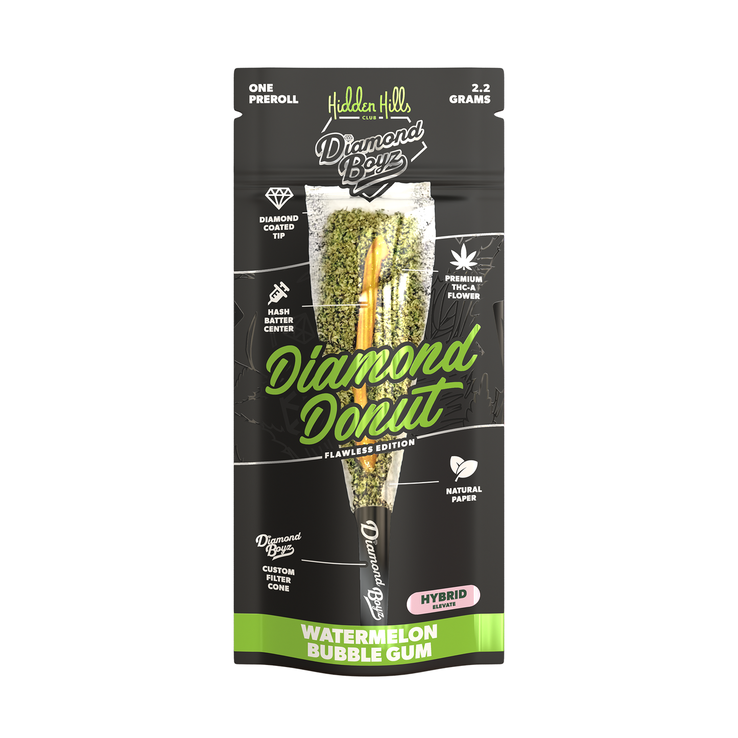 2.2G Diamond Donut | Watermelon Bubble Gum | Hybrid Pre-Roll