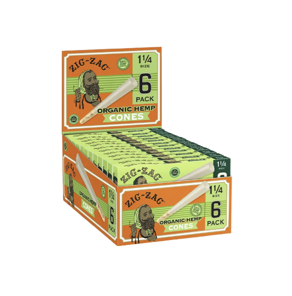 ZigZag Organic 1 1/4 Hemp Cones 6pk